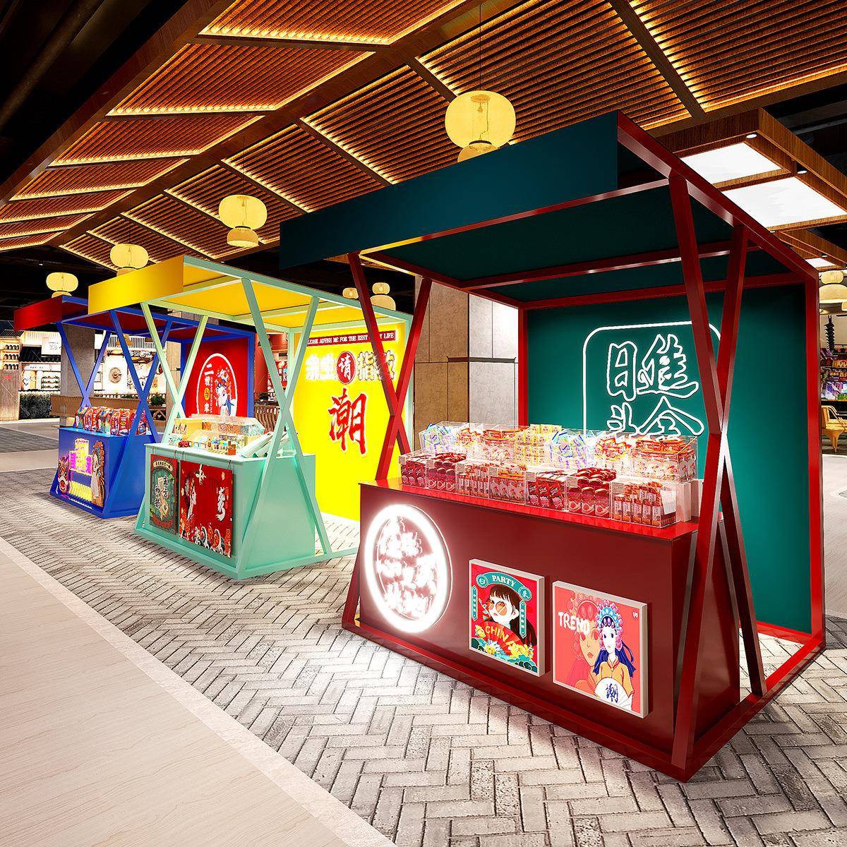 集市可移动摆摊展示架户外美食街小吃摊位架景区大型活动摆摊架子