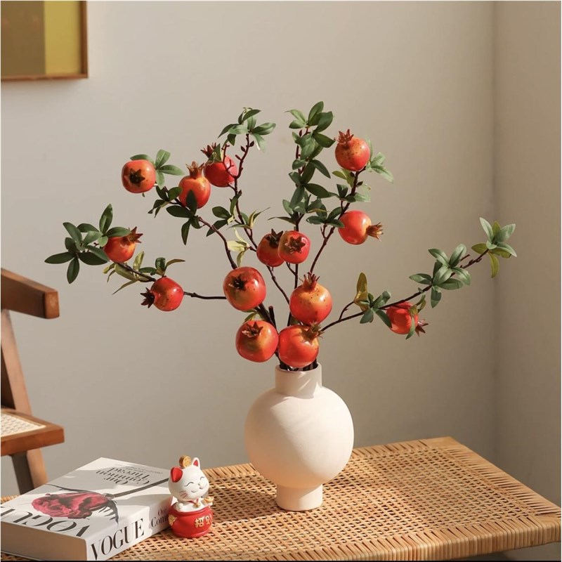 侘寂风素烧陶瓷花瓶花器桌面高端彷真花插花餐桌花艺摆件装饰