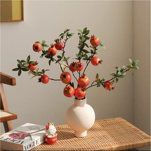 侘寂风素烧陶瓷花瓶花器桌面高端彷真花插花餐桌花艺摆件装饰