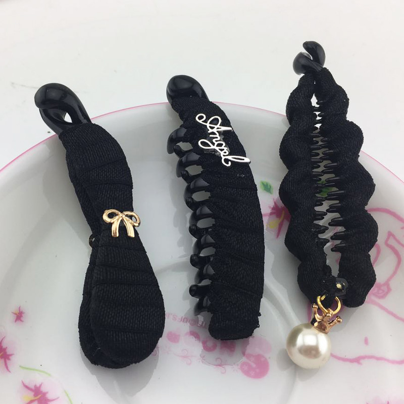 !适合发量少!韩版缠绕小号香蕉夹竖夹黑色蝴蝶结发卡发饰品