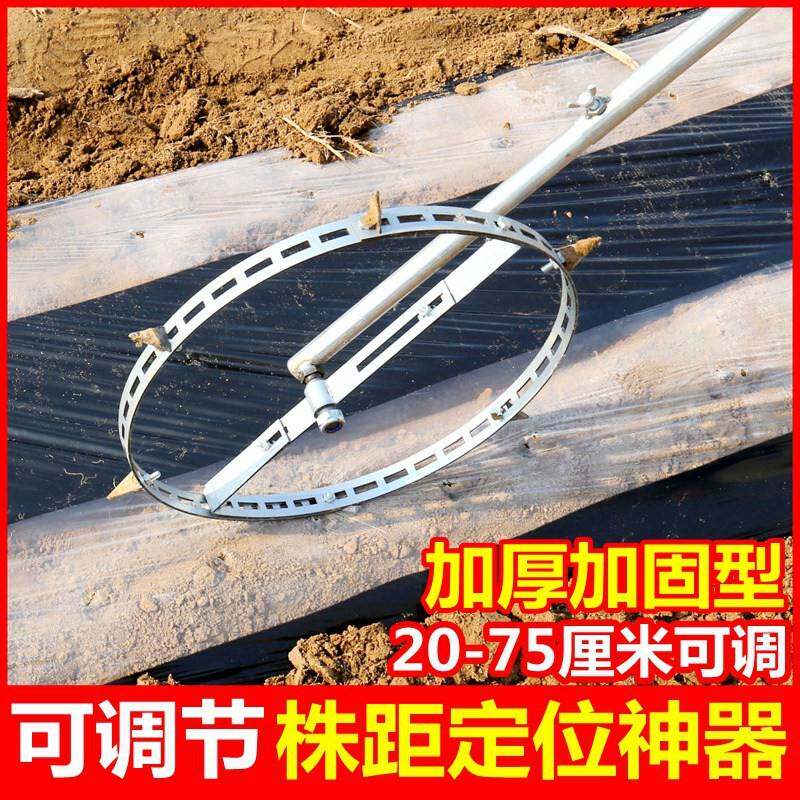 株距定植神器地膜打孔定值种植工具农用测距定距尺手推滚轮定植器
