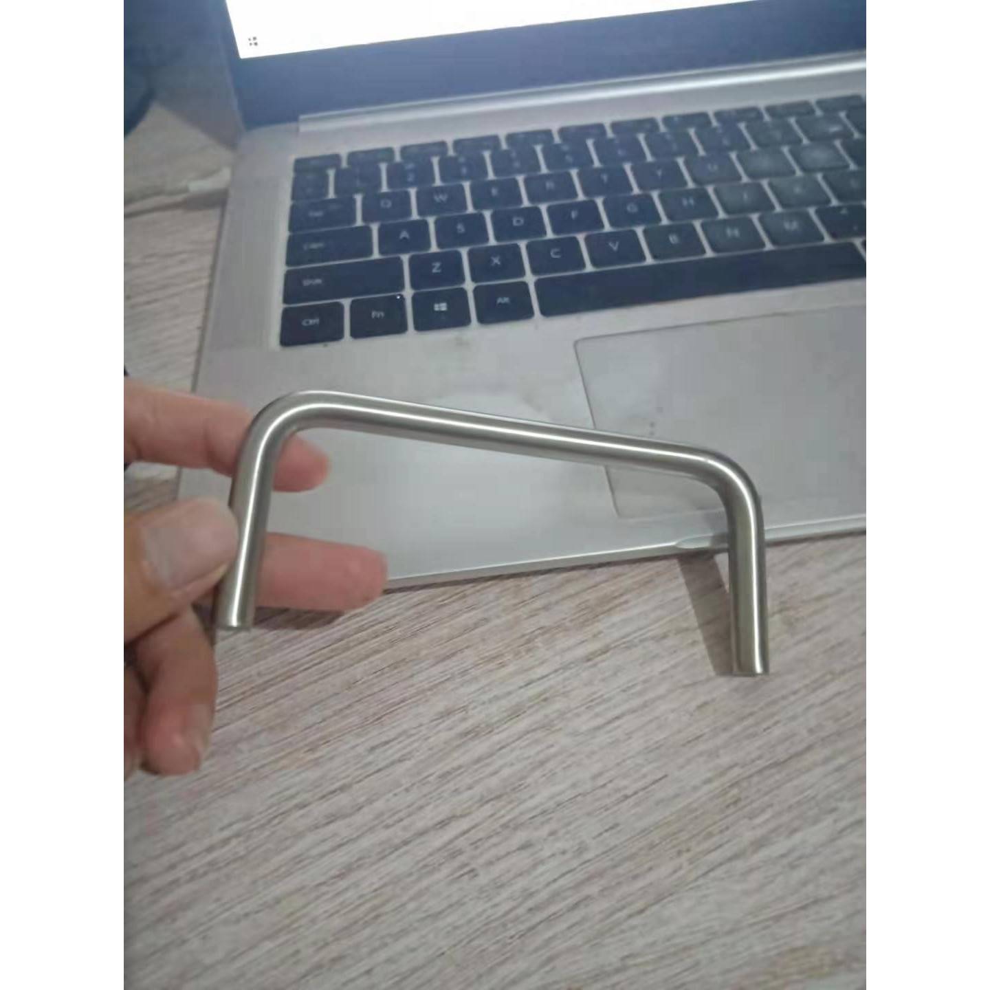 定制304不锈钢圆棒折弯加工定做U型把手方框实心方卡拉手折弯挂钩