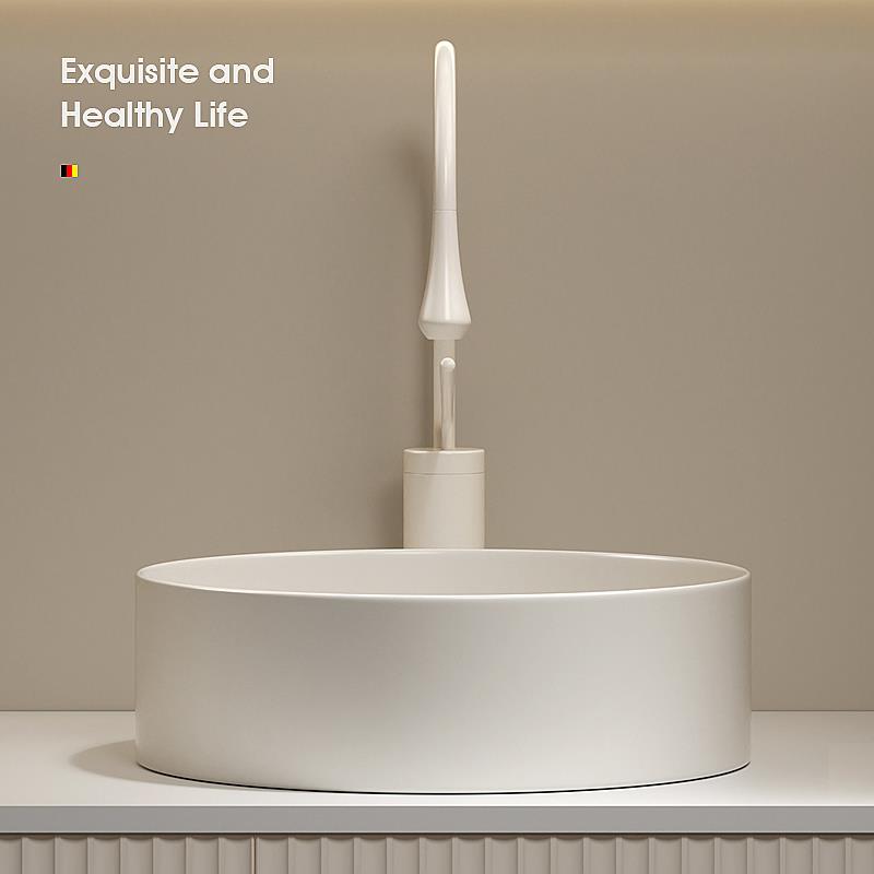 高级奶油风陶瓷洗手盆创意艺术台上盆圆形洗漱台台上盆洗手盆水池