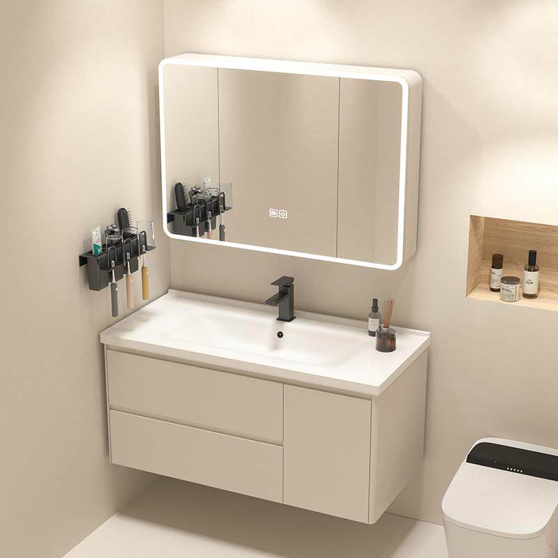 蜂窝铝浴室柜包安装洗脸盆柜组合一体陶瓷卫生间奶油风洗手洗漱台