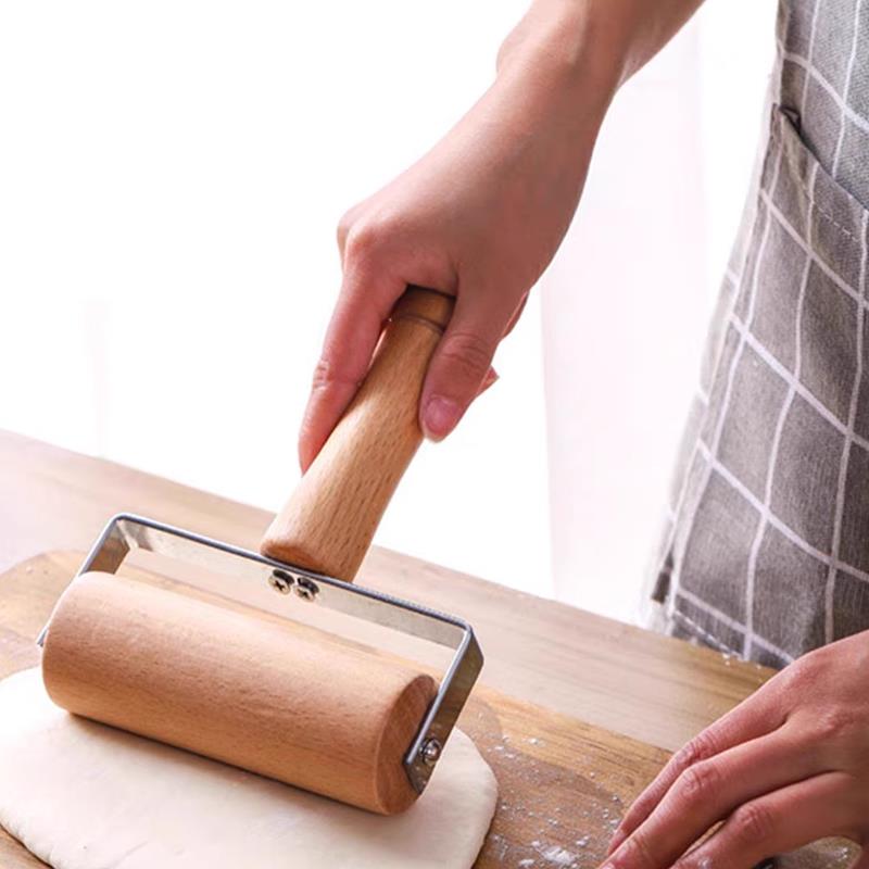 擀面 面皮神器单手滚轴不锈钢擀面 面棍省力滚轮擀面 面棍包子皮