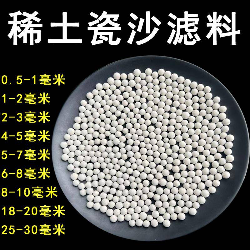 稀土瓷砂滤料机械过滤器滤材介质瓷沙工业城市污水滤池承托层瓷球