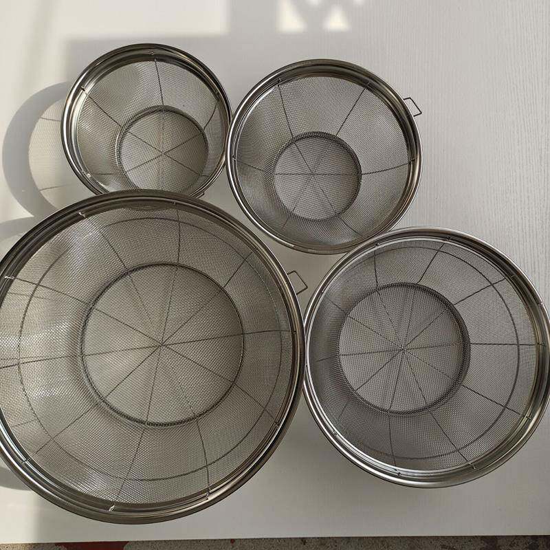 加厚洗米篮子过滤沥水篮商用不锈钢网筛洗菜蓝厨房水槽大号储物筐