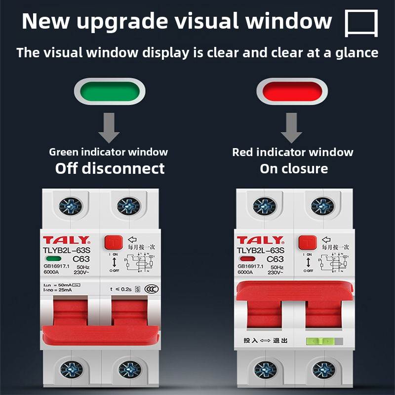意大利泰利肯叶双位置漏电保护器家用漏电保护空气开关双开双开2P