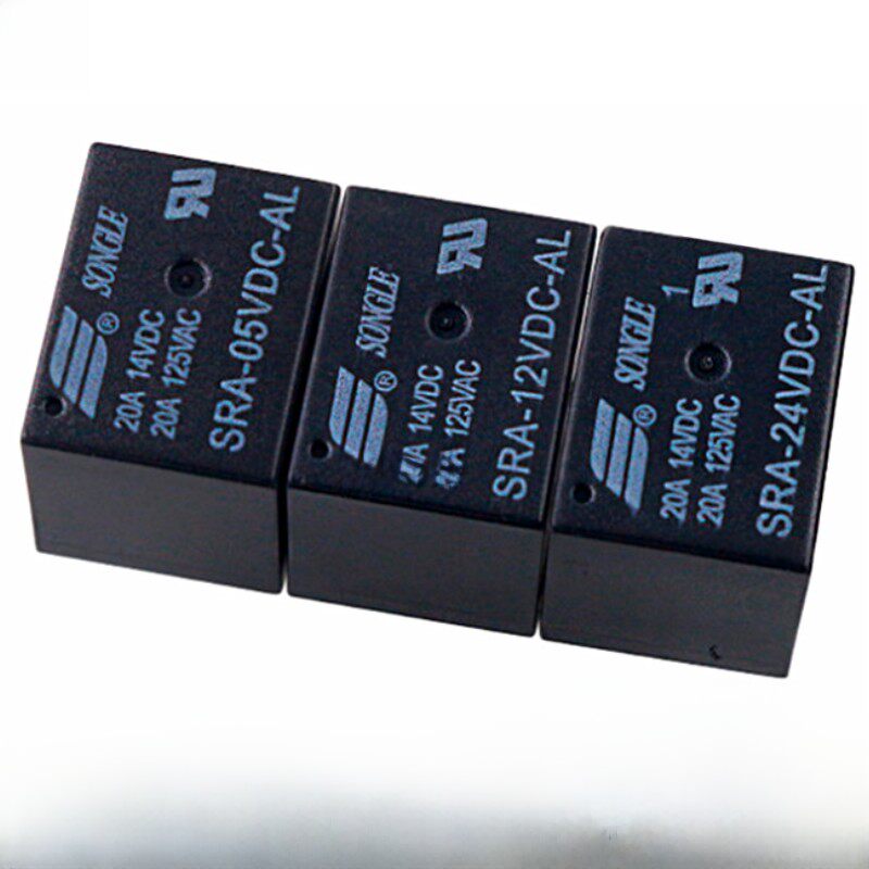 松乐继电器 SRA- 05V 12V 24VDC-AL-CL T74 20A 原装 4脚 5脚