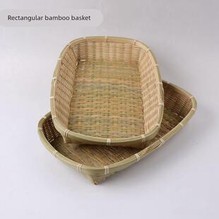 手工竹编篮 长方形竹编筐 竹篓 收纳篮 收纳筐 竹篮 菜篮子 包邮