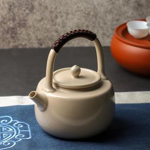 家用 苏打釉烧水壶陶壶提梁壶煮茶器电陶炉陶瓷茶具白泥冰裂釉日式