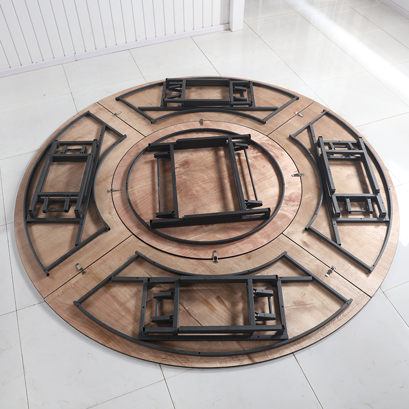 酒店饭店餐桌大圆桌椅酒席宴会厅圆桌PVC防水餐桌家用折叠圆桌面