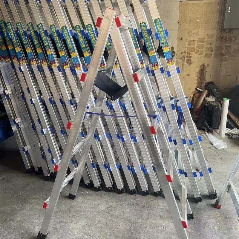 铝合金梯子可行走人字梯加厚焊接工程梯木工移动装修家用折叠铝梯