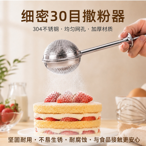 球形撒粉器过筛均匀咖啡可可粉