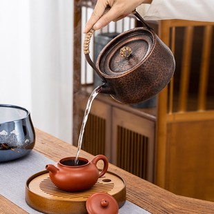 紫铜茶壶烧水壶家用大号复古功夫茶具泡茶电陶炉煮茶壶茶器