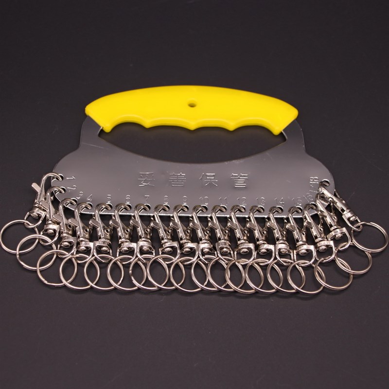 加厚防丢钥匙盘易摘取龙虾扣挂钩可标记分类牌手提锁匙板串圆环圈