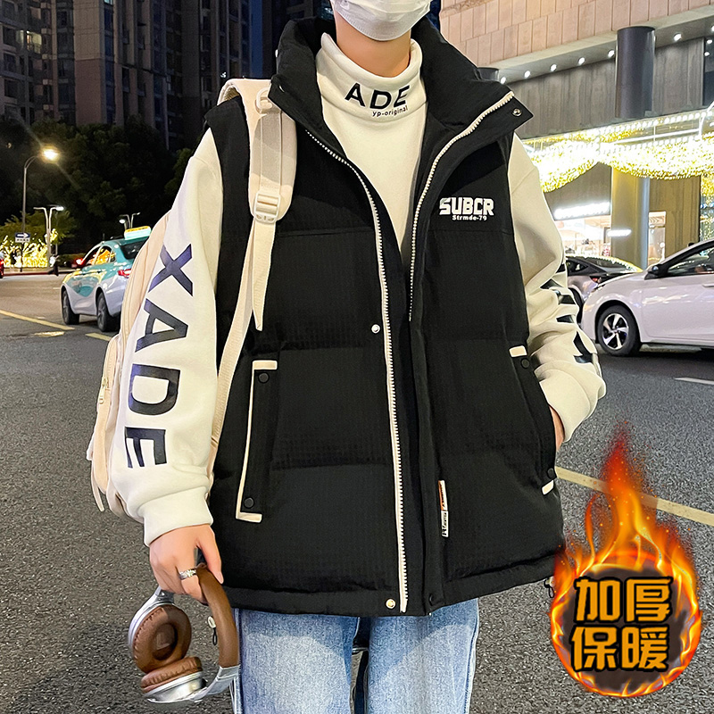 秋冬季羽绒棉马甲12岁男孩13初高中学生14外穿背心马夹15大童外套