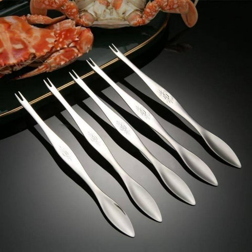 厨房小工具304不锈钢蟹叉双头两
