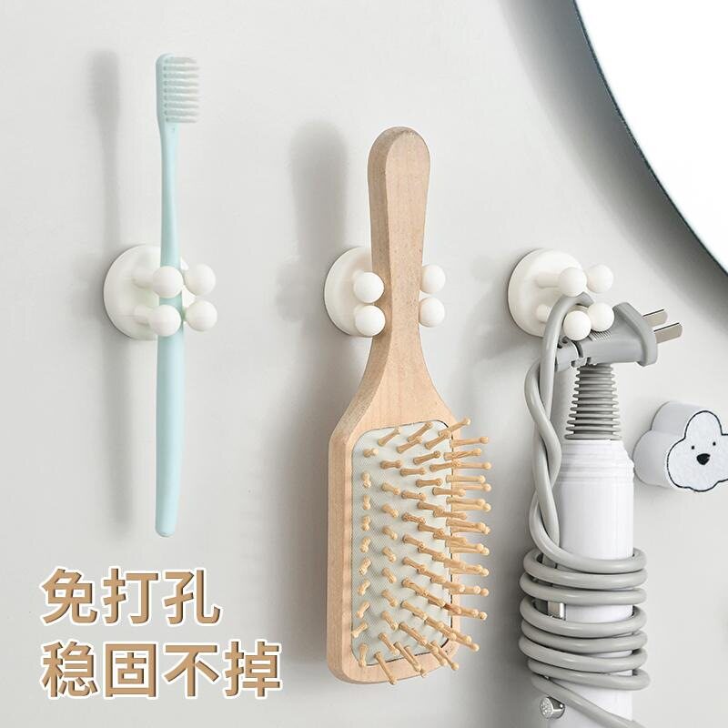 多功能硅胶挂钩壁挂式牙刷剃须刀图片