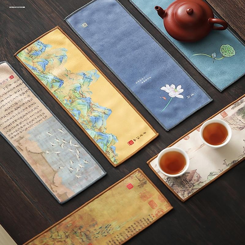 中式高档茶巾茶布桌布吸水茶桌垫