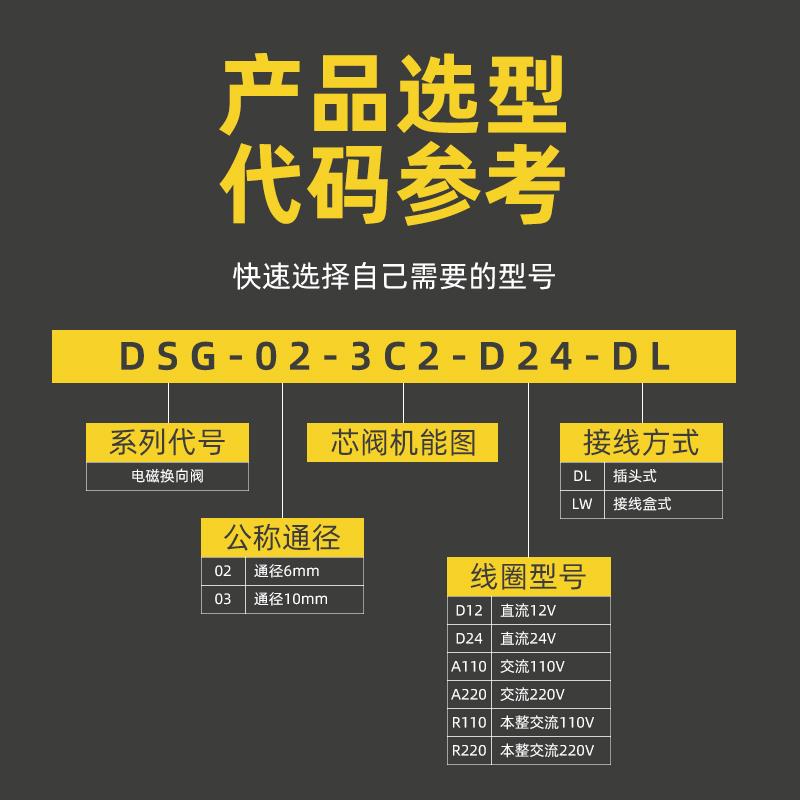 液压换向电磁阀DSG-02-3C2 3C3 3C4 3C6 2B2-DL LW D24 A220 01