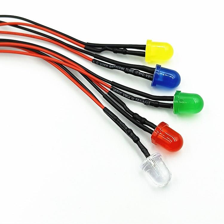 F8灯珠3V6V12V24V36V48V110V220V电源信号指示灯8MMLED发光二极管