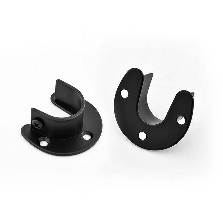 25-32mm衣柜挂衣杆固定托座开口法兰座不锈钢管座晾衣杆托架底座