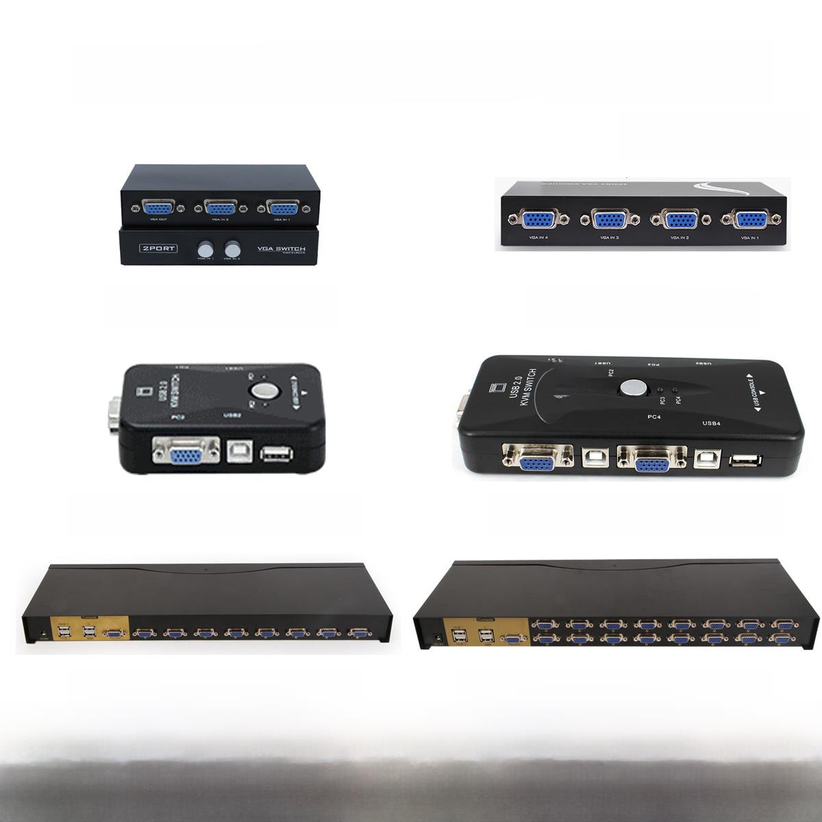 Maxtor Vga二合一出Kvm交换机2/4/8/16一体机显示器视频双端口桌面主机监控键盘鼠标共享屏幕48-六合一1080