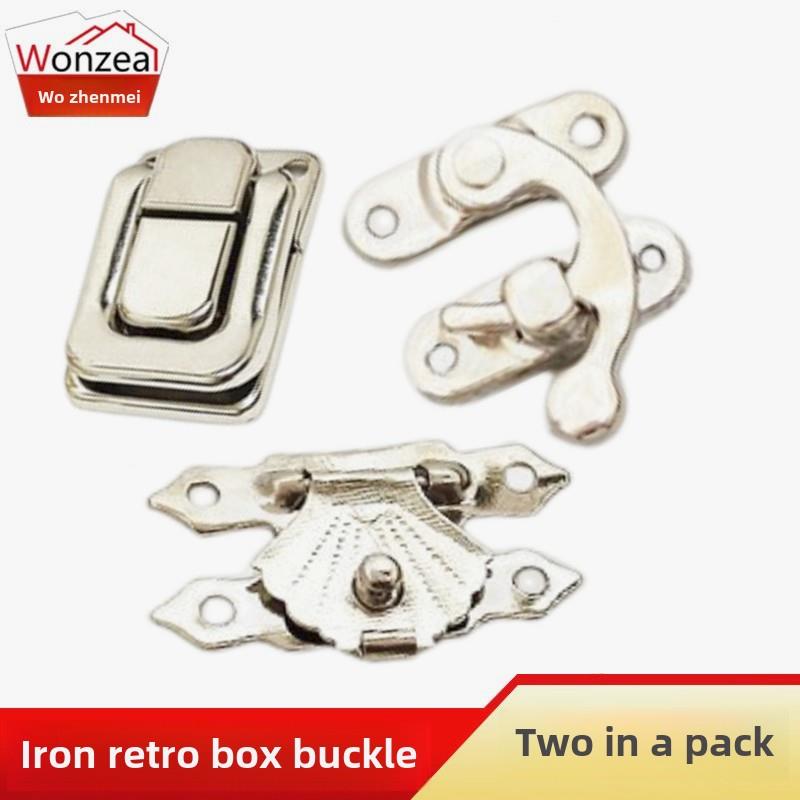 两祇箱扣礼品盒柜门暗箱扣覆古铁皮搭扣插锁彷古五金装饰锁扣包邮