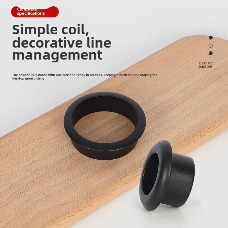 电脑桌加厚合金出线孔金属穿线盖线孔盖家具线盒装饰圈遮丑装饰盖