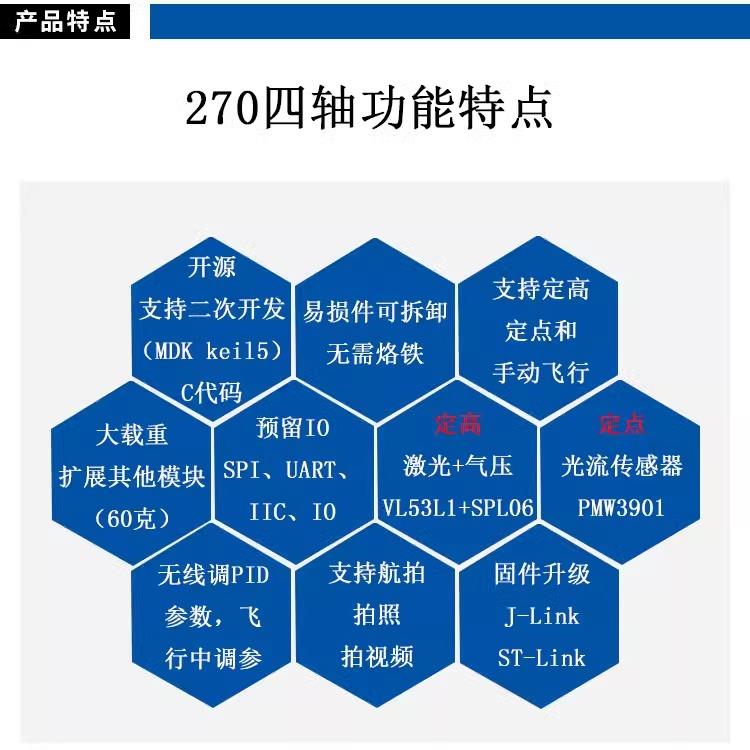 stm32f103c8t6四轴无人飞机开源四旋翼航模激光定高光流定点悬停