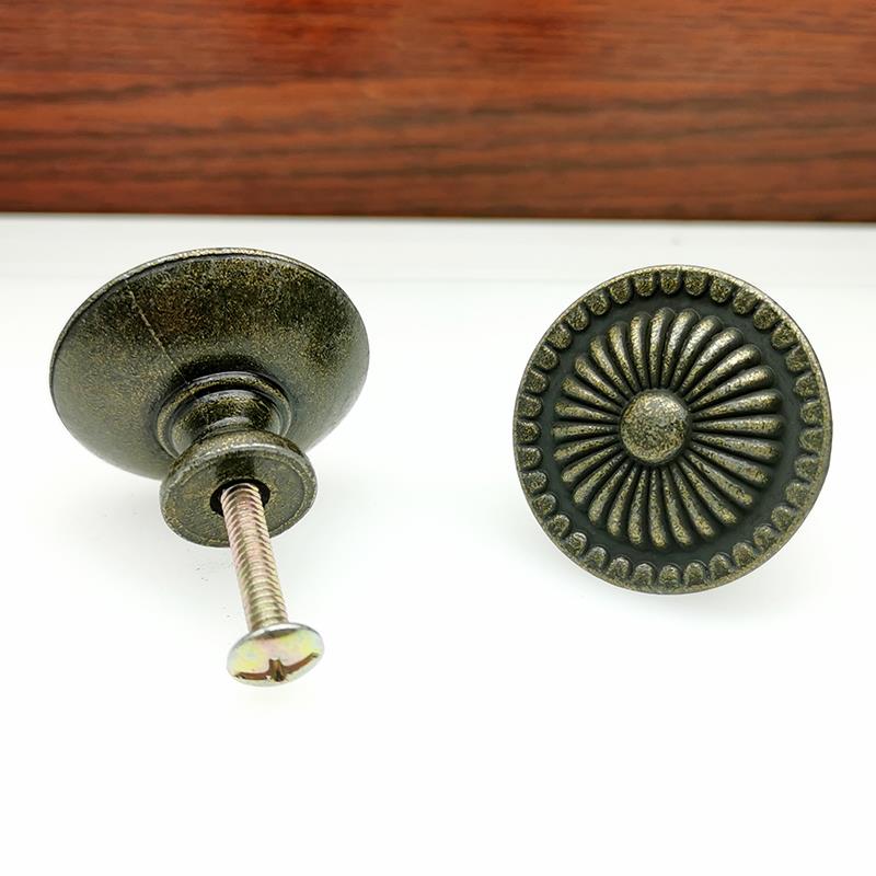 抽屉拉手单孔金色床头柜茶几斗柜锌合金复古五金把手欧式家具配件