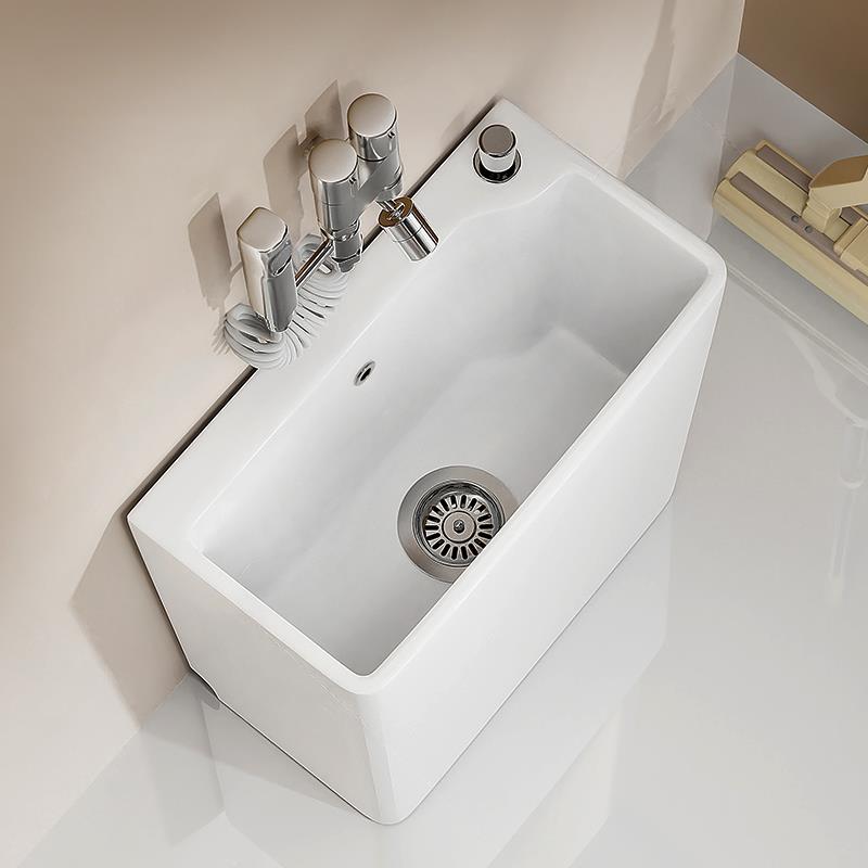 家用拖把池卫生间小号迷你墩布池小户型陶瓷室内拖布池阳台小尺寸