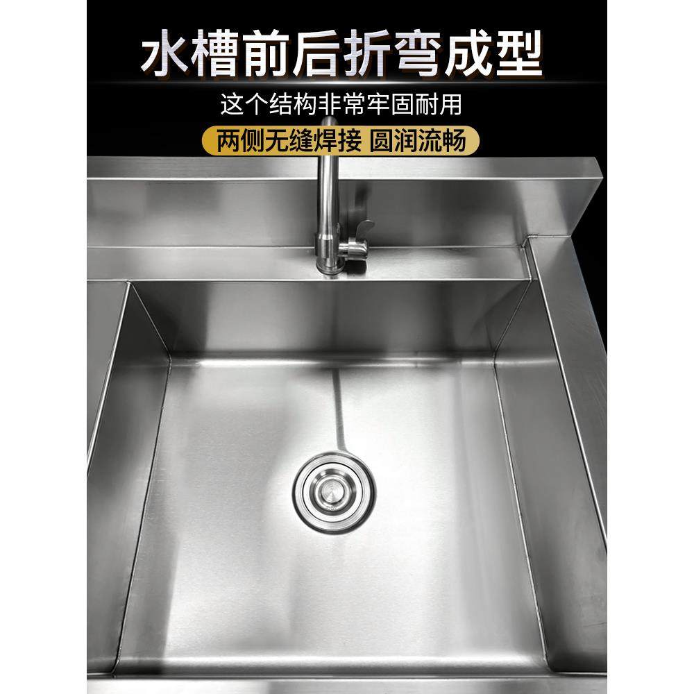 浸泡水池单双槽不锈钢商用水槽厨房食堂加厚洗碗池洗菜盆三洗水槽