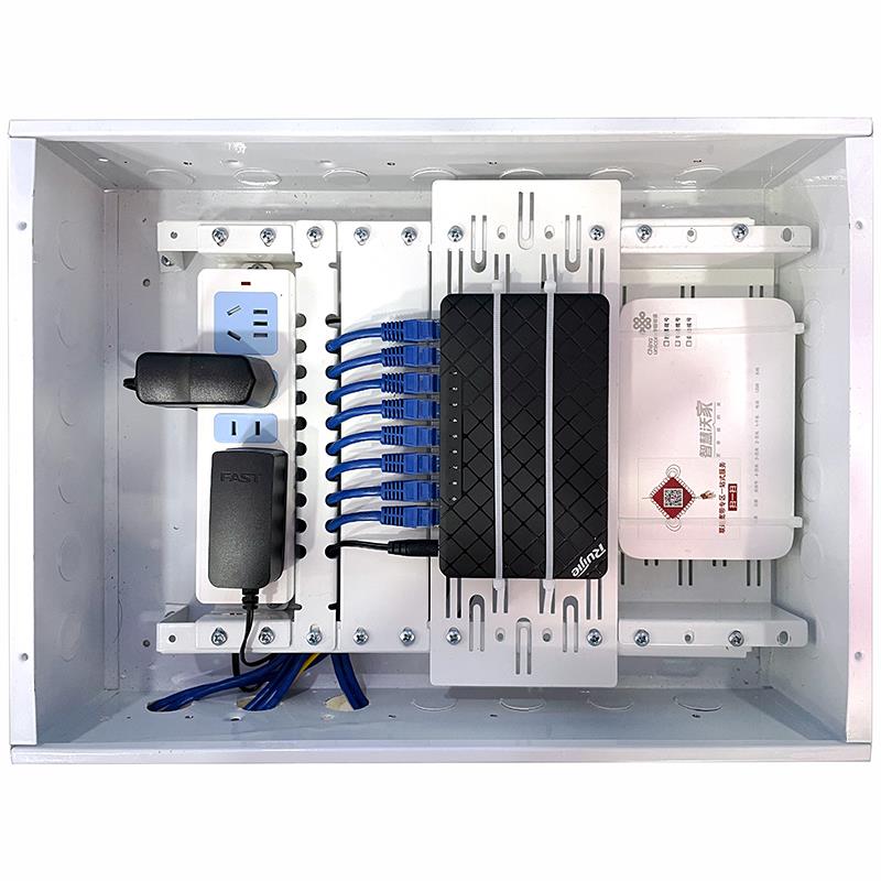 弱电箱穿线固定光猫路由器改造支架托多媒体箱白色线架大小号电源