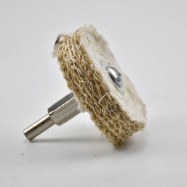 不锈钢抛光轮加厚麻布轮带柄麻轮去痕上蜡抛光剑麻轮磨头柄径6mm