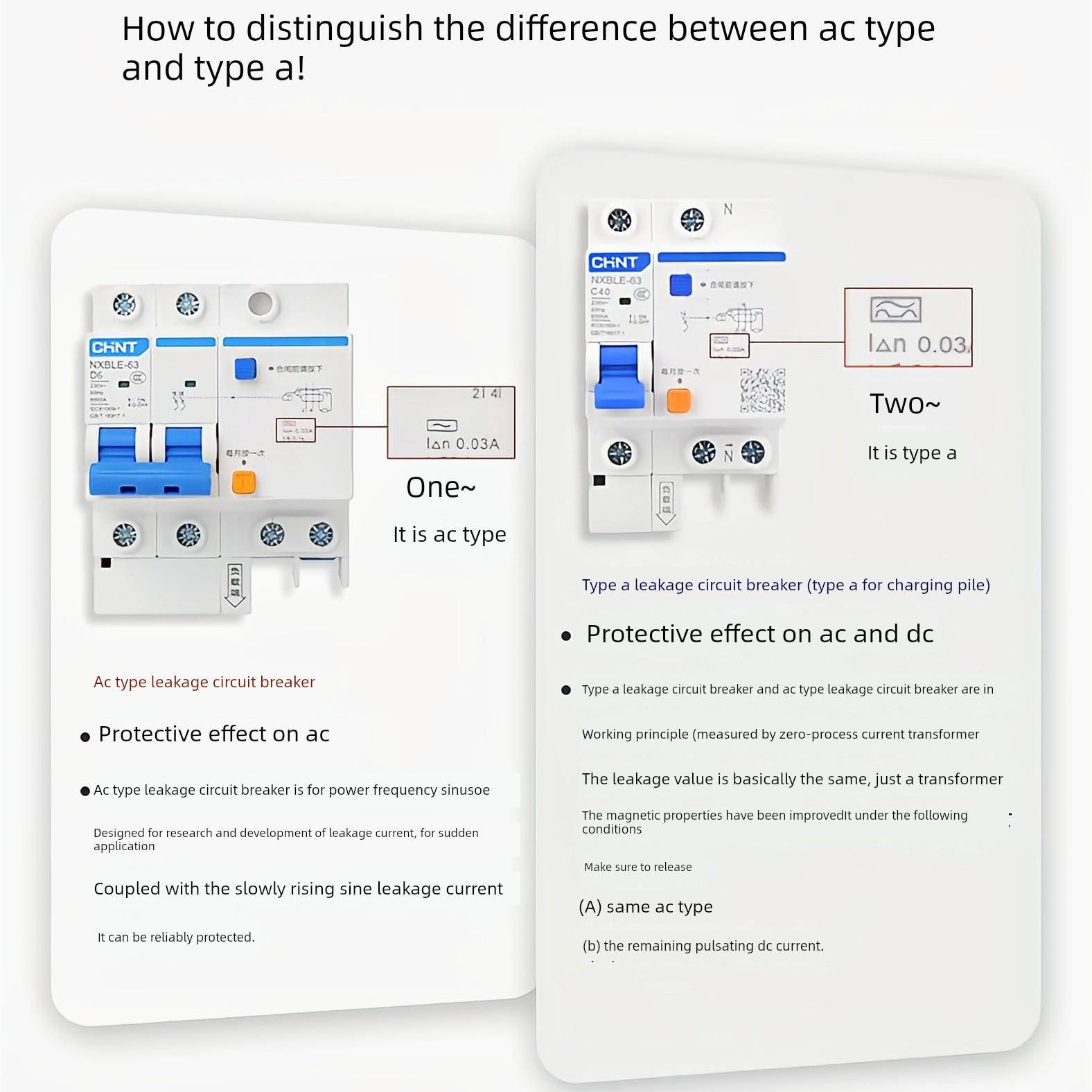 正泰a型漏电保护器2Pc40A漏电保护器7Kw新能源充电桩断路器220V空