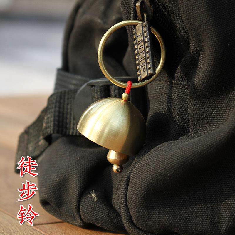 全铜质背包户外徒步铃铛多巴胺熊铃挂件迷你装饰户外挂包露营黄铜