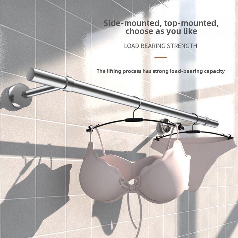 304晾衣杆2.0mm圆管阳台顶装晾衣架单杆固定式凉衣服晒衣架不锈钢