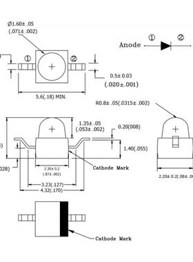现货TR10小蝴蝶红绿蓝黄白暖白色弯角贴片LED灯珠LED灯高亮