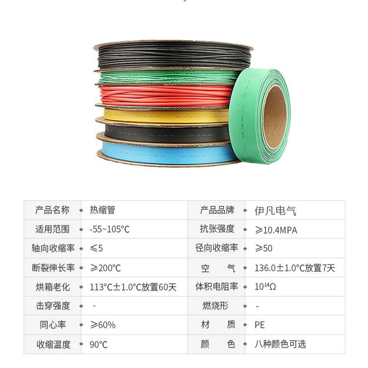 1kv电缆热缩管绝缘套管黑色彩色大口径加厚电工接电线 线光纤收缩