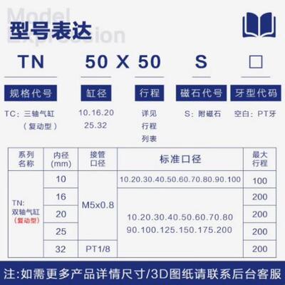 亚德客TR TN10/16/TN20/25/32X10S/20S/30S/40S/50S/75S/100S气缸