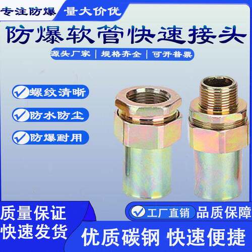 防爆软管挠性连接管快速接头免压安装接头转接头DN20DN15内丝外丝
