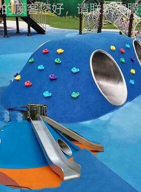 儿具童公园施埋地钻洞爬滑桶不锈钢304玩攀设小区234213滑梯配件