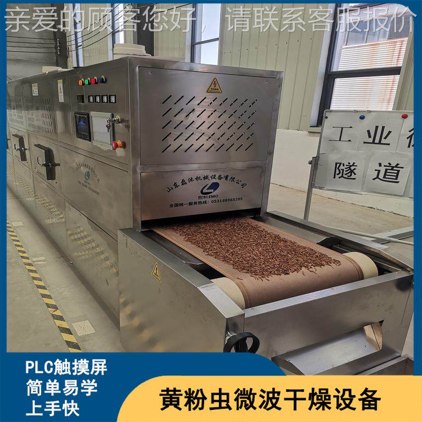 粉虫虫微波烘干设备 小LM-40KW-型蛆虫蝇膨化设备 面黄包微波膨化