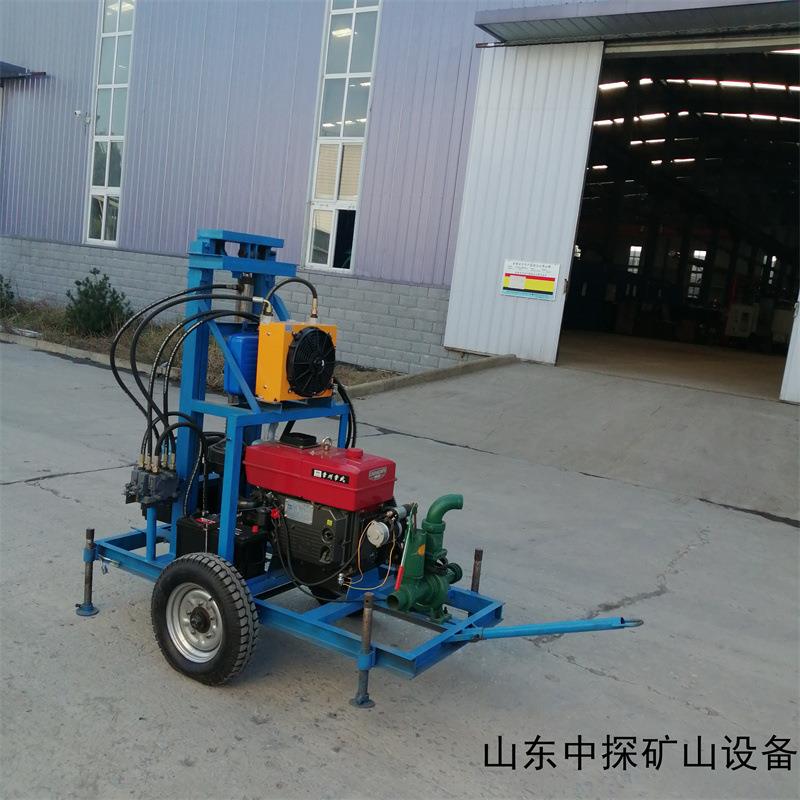 三轮车柴油打井机液压伸缩轮胎150米打井机农田灌溉小型钻井机