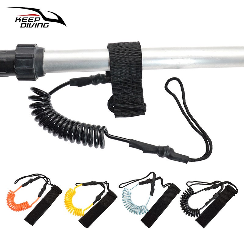 皮划艇独木舟船桨安全绳冲浪板划桨防丢绳TPU绑桨绳弹簧绳JB-A35