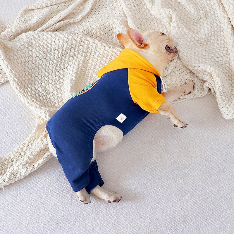 潮牌巴哥法斗衣服四脚春秋款泰迪雪纳瑞斗牛犬宠物狗狗卫衣防掉毛