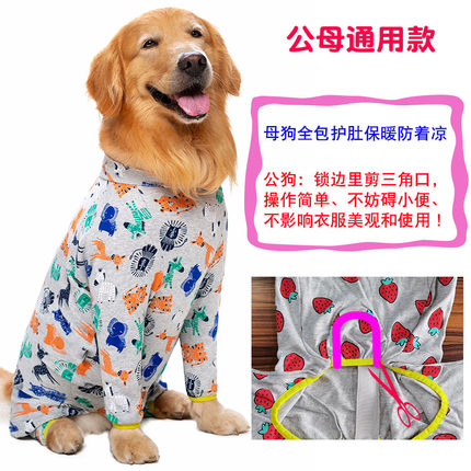 大狗狗衣服四脚秋冬薄款金毛拉布拉多中型大型犬防掉毛护关节全包