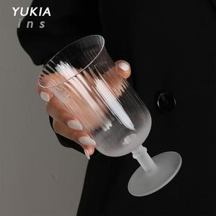 {皑如山雪 皎若云间月}中古玻璃Vintage长雪杯水晶高脚杯酒杯杯子